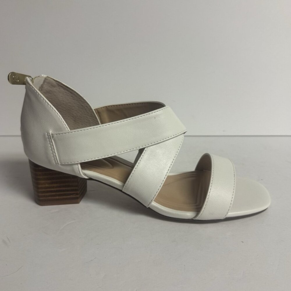 Women’s White Strappy Block Heel Sandal - Brand:
